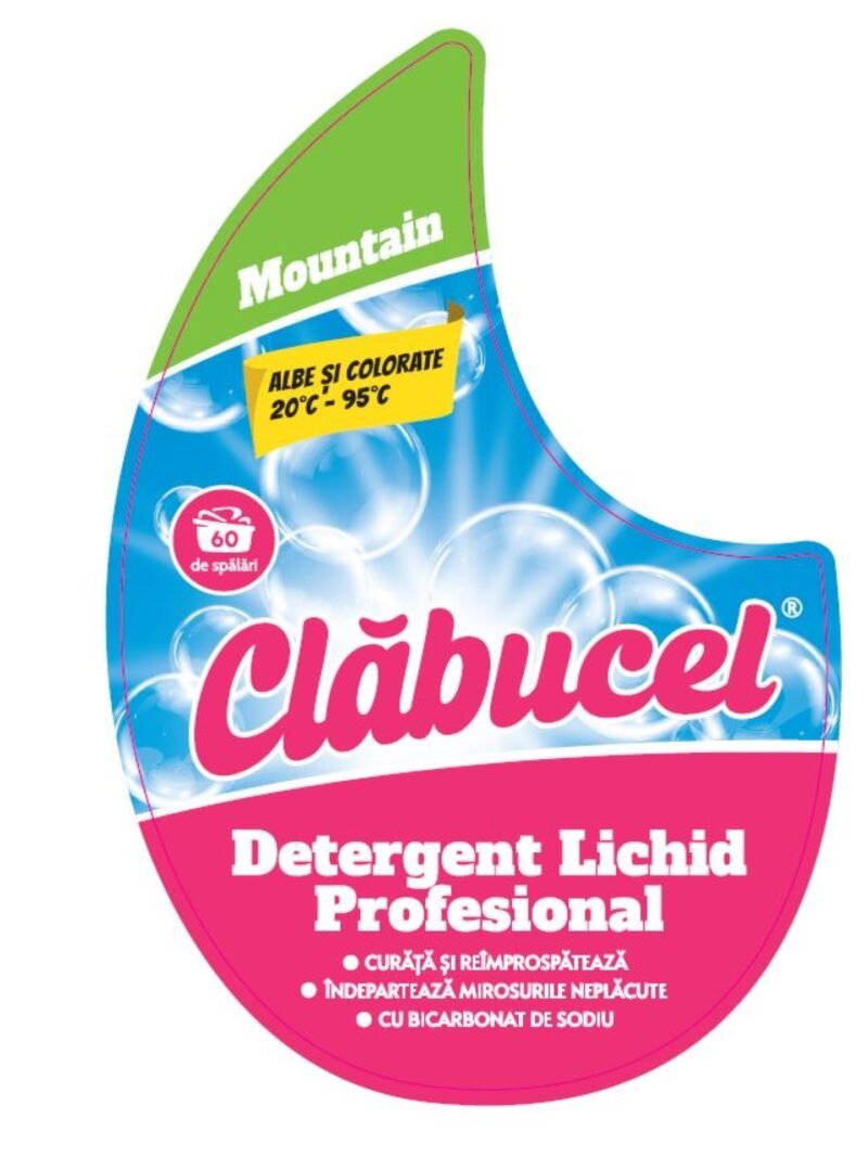 Detergent de rufe lichid gel profesional Clabucel pentru rufe albe si colorate 3L - Mountain - imagine 6