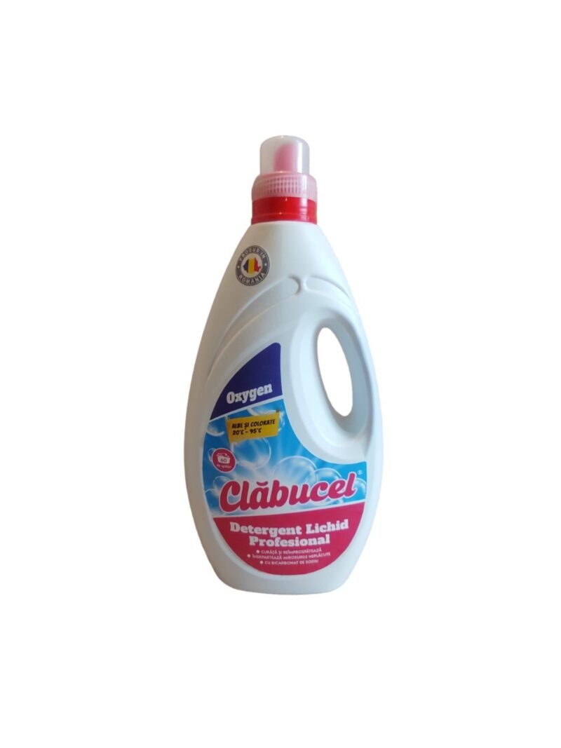 Detergent de rufe lichid gel profesional Clabucel pentru rufe albe si colorate 3L - Oxygen - imagine 2